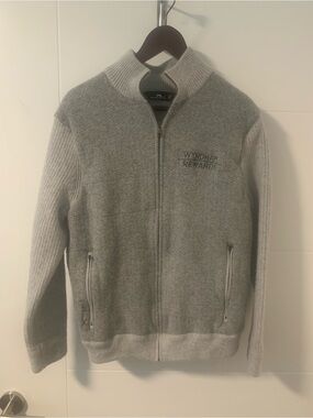 Ralph Lauren  Men's Grey Full-Zip Knit Sweater A16